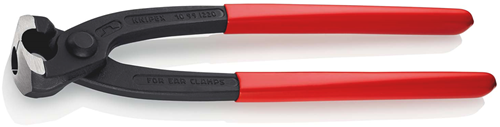 Alicates para abrazaderas de oreja Knipex | 220 mm de longitud | recubierto de plástico | negro atramentado - 10 99 i220 sb
