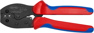 Knipex preciforce® crimping pliers for mc4 mc4 evo 2 connectors | anti-slip plastic coated - 97 52 42