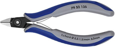 Alicates de corte lateral para electrónica de precisión Knipex bruñidos con mangos de varios componentes 125 mm - 7952125