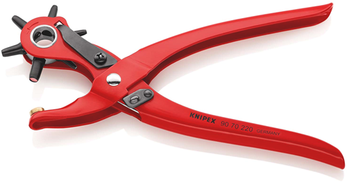 Pinza punzonatrice per revolver Knipex | Lunghezza 220 mm | verniciato a polvere rossa - 90 70 220 ean