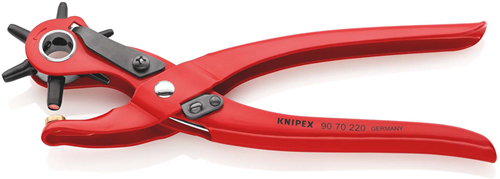 Pinza punzonatrice per revolver Knipex | Lunghezza 220 mm | verniciato a polvere rossa - 90 70 220 ean