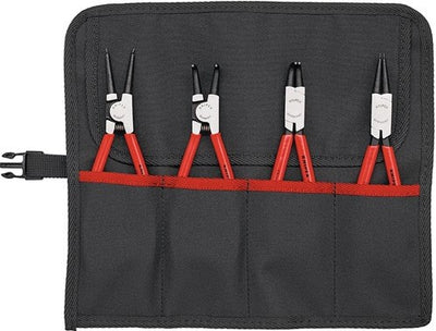 Set di pinze per anelli elastici Knipex | 4 pezzi in borsa arrotolata | 10-60mm | 1 pezzo - 00 19 56 v01 - 00 19 56 v01