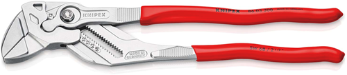Alicates para llaves Knipex | 300 mm de longitud | alicates y llave en uno | recubierto de plástico | cromado - 86 03 300 sb