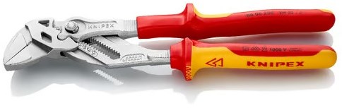 Alicates para llaves Knipex | longitud 250 mm envergadura 46 mm | carcasas cromadas de varios componentes | vde | 1 pieza - 86 06 250 - 86 06 250