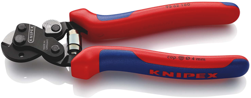 Cesoia per filo d'acciaio Knipex | per cavi molto resistenti | maniglie multicomponente | rosolato | lunghezza 160 mm - 95 62 160 sb