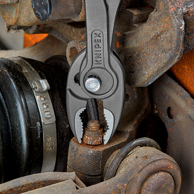 Knipex twingrip adjustable gripping pliers | non-slip plastic coated | black atramented | length 200 mm | self-service card blister - 82 01 200 sb