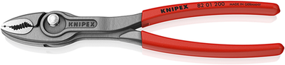 Knipex twingrip adjustable gripping pliers | non-slip plastic coated | black atramented | length 200 mm | self-service card blister - 82 01 200 sb
