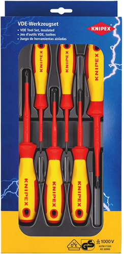 Knipex vde screwdriver package | phillips® pozidriv® | self-service card blister - 00 20 12 v03
