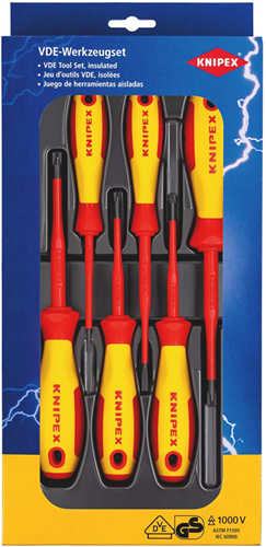 Pacchetto cacciaviti Knipex VDE | più meno slot | Blister di carte self-service - 00 20 12 v05