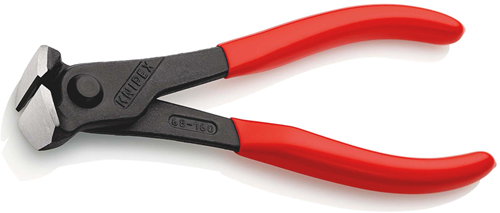 Pinza da taglio Knipex | rivestito in plastica | nero atramentato | lunghezza 160 mm - 68 01 160 cad