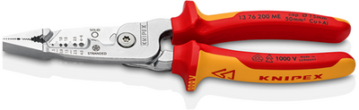 Spelafili Knipex modello metrico | isolato | maniglie multicomponente | Testato VDE - 13 76 200 me sb