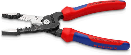 Spelafili Knipex modello metrico | maniglie multicomponente | nero atramentato | lunghezza 200 mm - 13 72 200 me sb
