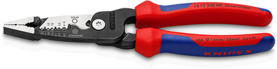 Knipex wire stripper metric model | multi-component handles | black atramented | length 200 mm - 13 72 200 me sb