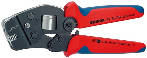 Imp Knipex alicates de engarzar autoajustables para punteras, dorados | 190 mm - 975308