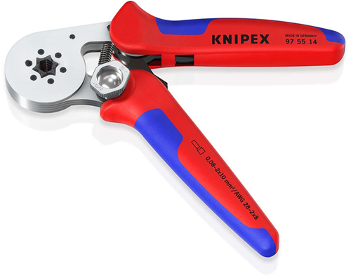 Alicates de engarzar autoajustables para punteras Knipex | entrada lateral | mangos multicomponente - 97 55 14 sb