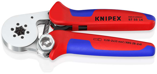 Alicates de engarzar autoajustables para punteras Knipex | entrada lateral | mangos multicomponente - 97 55 14 sb