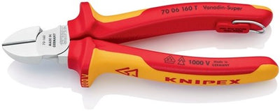 Knipex side cutting pliers | length 160 mm | with mounting eye | multi-component jackets | 1 piece - 70 06 160 t - 70 06 160 t