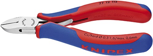 Alicates de corte lateral Knipex cabeza redonda + abrazadera para alambre 115 mm - 7712115
