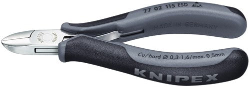 Alicates de corte lateral Knipex cabeza redonda + bisel 115 mm esd - 7702115esd
