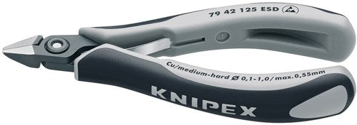 Knipex alicates de corte lateral cabeza puntiaguda 125 mm esd - 7942125esd