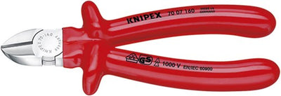 Pinza Knipex a taglio laterale cromata per isolamento ad immersione, testata VDE 180 mm - 7007180