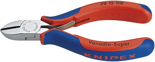 Alicates de corte lateral Knipex cromados con mangos de varios componentes 110 mm - 7015110