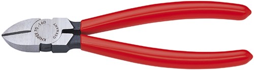 Alicate de corte lateral Knipex negro atramentado con revestimiento de plástico 110 mm - 7001110
