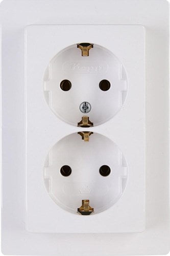 Enzo kopp hk05 arctic wit inbouw stopcontact ra dubbel - 4621520