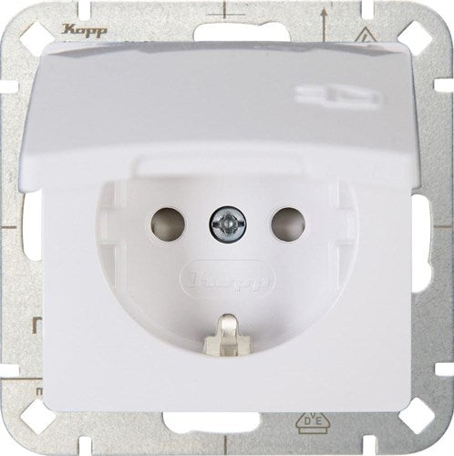 Enzo kopp hk05 arctic wit inbouw stopcontact ra met deksel - 4621510