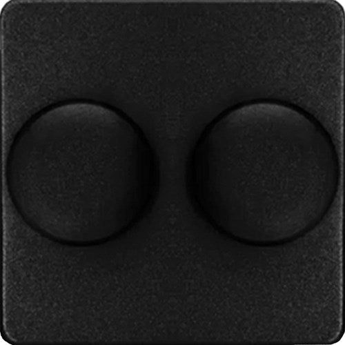 Placca Kopp hk05 nero opaco + dimmer duo a pulsanti - 4621635