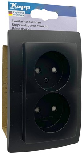 Kopp hk05 enchufe empotrado doble negro mate - 4621715