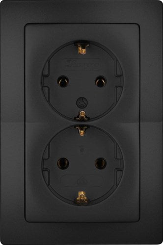 Kopp hk05 enchufe empotrado negro mate ra doble - 4621720
