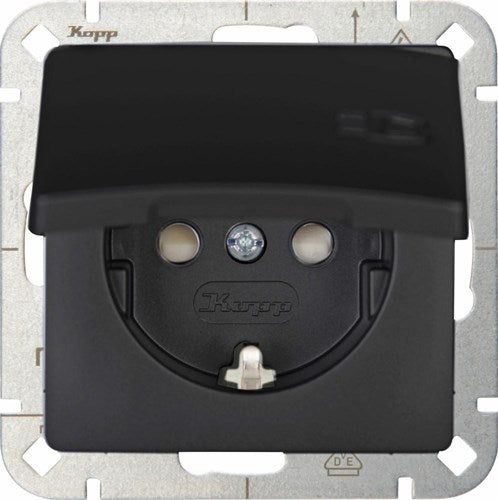 Kopp hk05 presa da incasso nero opaco ra con coperchio - 4621710