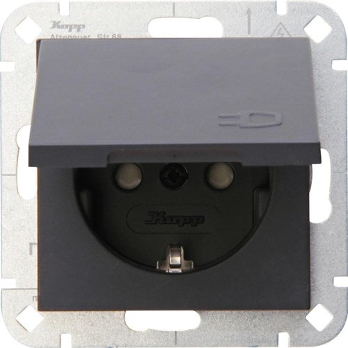 Kopp hk07 presa da incasso ra antracite con coperchio + blocco sicurezza bambini - 4623150