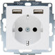 Enzo kopp hk07 pure mat wit inbouw stopcontact ra met 2x usb - 4624115