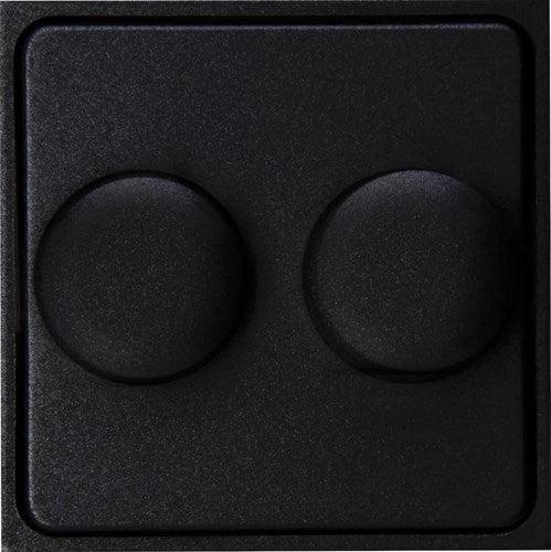 Enzo kopp hk07 pure mat zwart afdekplaat + knop duo dimmer - 4624535