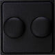 Enzo kopp hk07 pure mat zwart afdekplaat + knop duo dimmer - 4624535