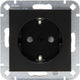 Enzo kopp hk07 pure mat zwart inbouw stopcontact ra + kinderbeveiliging - 4624610