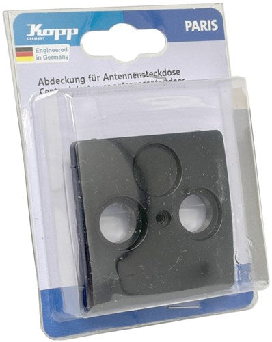 Kopp Paris placa de cubierta negra mate para coaxial - 4625240
