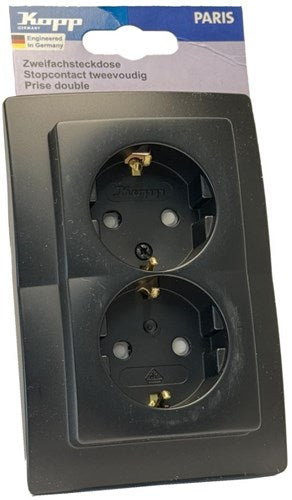 Kopp paris negro mate enchufe empotrado ra doble - 4625320