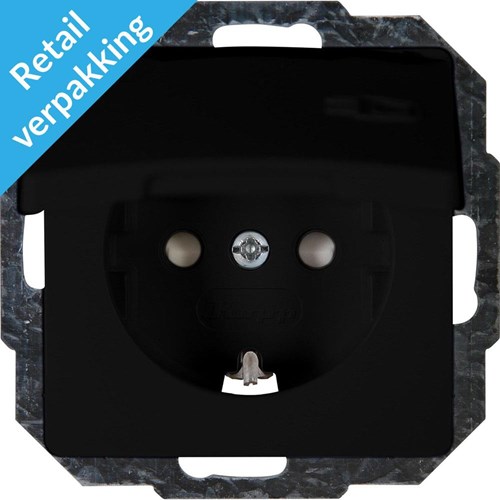 Presa da incasso Kopp Paris nero opaco ra con coperchio - 4625310