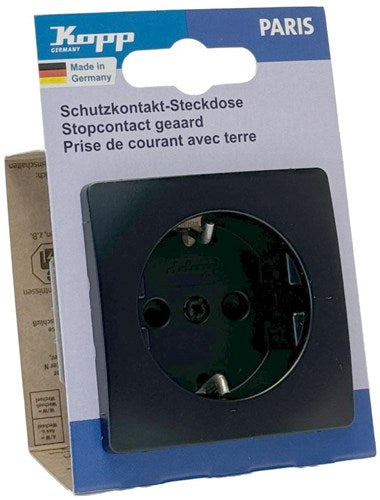 Presa da incasso Kopp Paris RA + blocco di sicurezza per bambini nero opaco - 4625300
