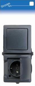 Kopp swd interruttore combinato da parete ra orizzontale antracite - 6628255