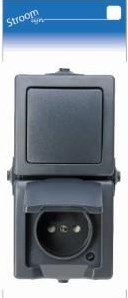 Kopp swd interruttore combinato da parete ra verticale antracite - 6628250