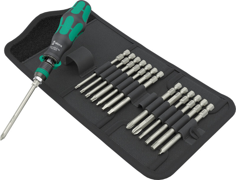 Wera kraftform kompakt 838 ra-r m imperial set 1 bitset (zwart groen, 15‑delig)