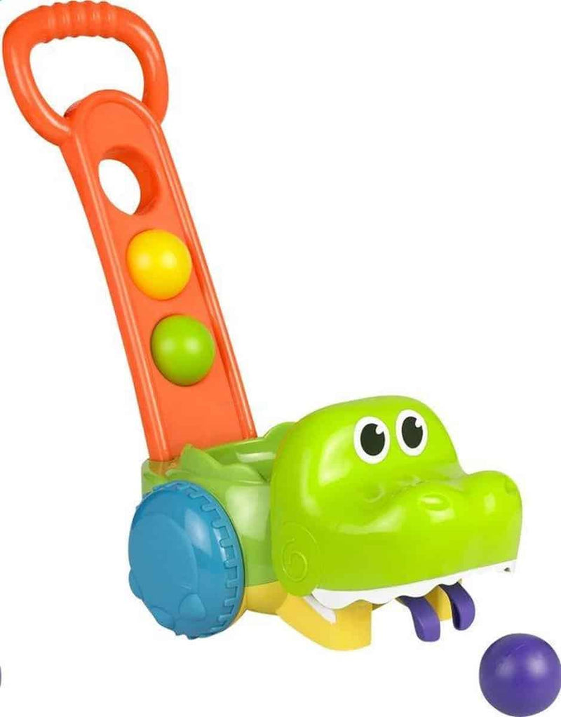 Van der doelen duwkrokodil met ballen en geluid