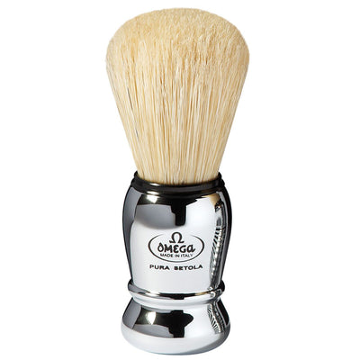 Brocha de afeitar omega cerda de cerdo mango cromado 10cm