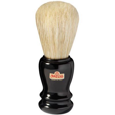Omega shaving brush pig hair black transparent luxury handle 10cm