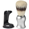 Pennello da barba Omega setole di maiale con effetto pelo di tasso manico grigio opaco + standard 11cm