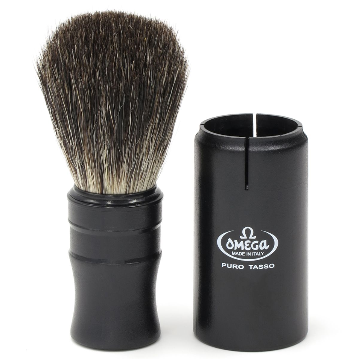 Pennello da barba Omega Pennello da viaggio 100% tasso nero 9 cm